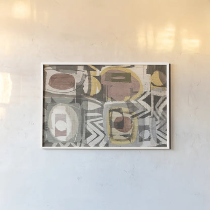 Graphic Abstract III Sunbaked by Wild Apple Portfolio. shown as a paper print in a white frame. Available as a archival giclee rolled canvas, fine art paper, or poster print. SKU 52116i.