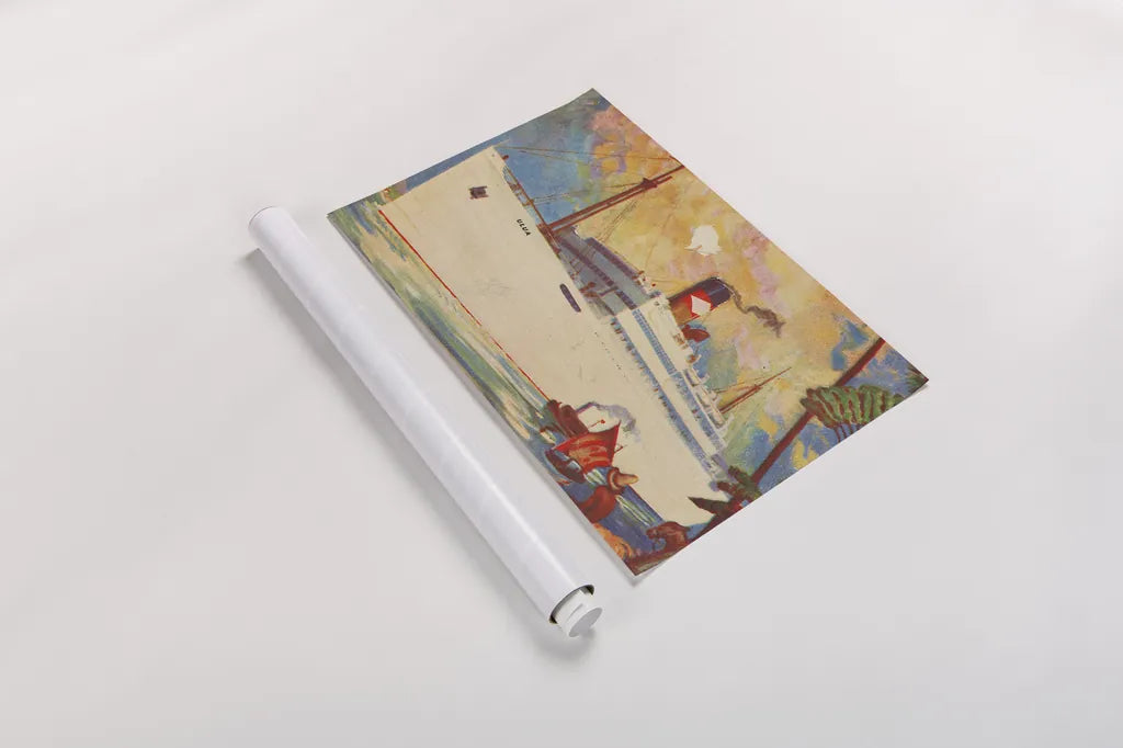 Great White Fleet Postcard II Crop by Wild Apple Portfolio. shown as a rolled paper print. Available as archival giclee rolled canvas, fine art paper, or poster print. SKU 27140i.