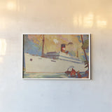 Great White Fleet Postcard II Crop by Wild Apple Portfolio. shown as a paper print in a white frame. Available as a archival giclee rolled canvas, fine art paper, or poster print. SKU 27140i.