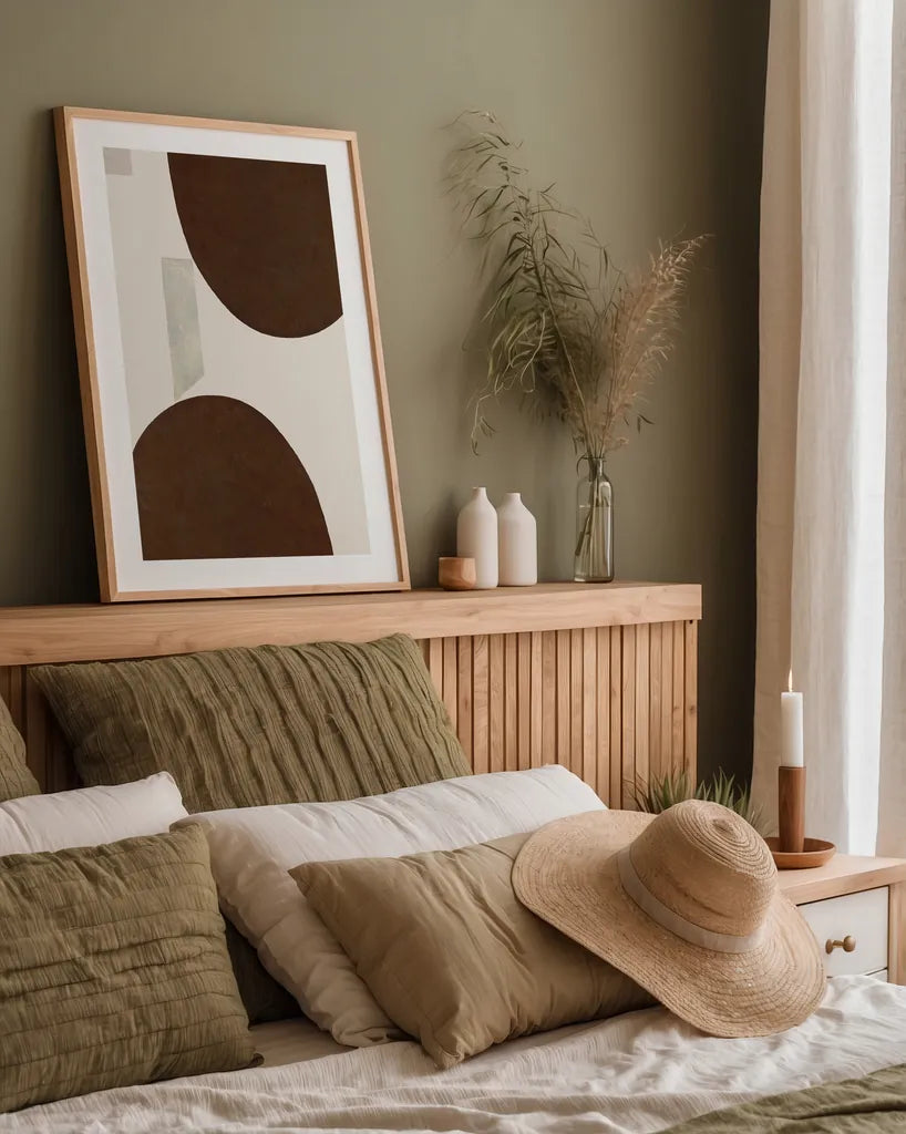 Half Domes II Brown No Border by Wild Apple Portfolio. shown as a paper print in a natural frame. Available as a archival giclee rolled canvas, fine art paper, or poster print. SKU 77316h.