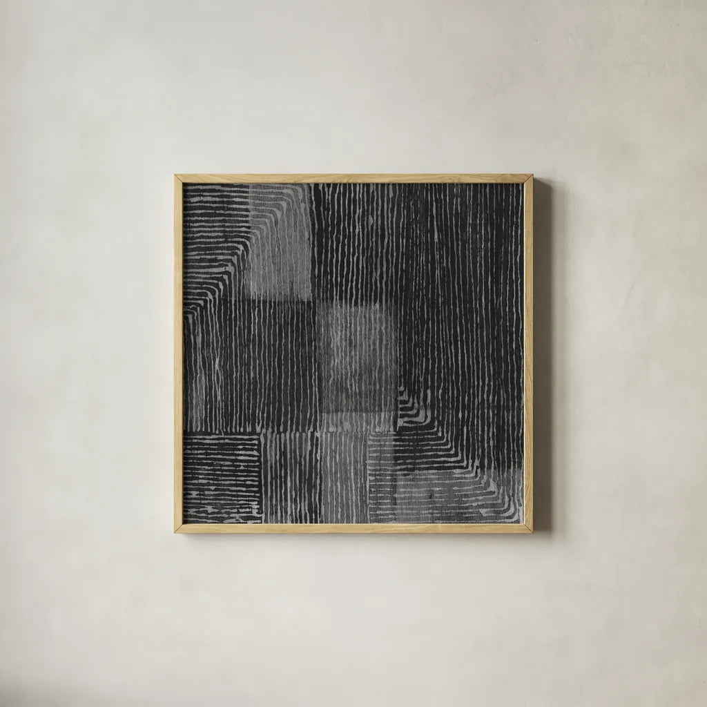 Handcrafted I Black by Wild Apple Portfolio. Shown in a natural wood glass frame for a timeless modern aesthetic. Available as an archival giclee rolled canvas, fine art paper, or poster print. SKU 88859a.