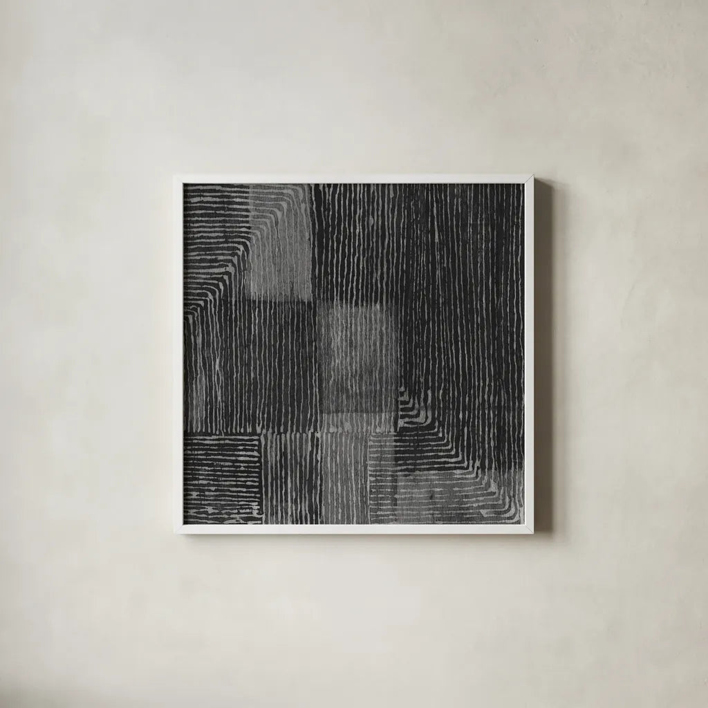 Handcrafted I Black by Wild Apple Portfolio. Shown in a crisp white glass frame for a clean and minimalist style. Available as an archival giclee rolled canvas, fine art paper, or poster print. SKU 88859a.