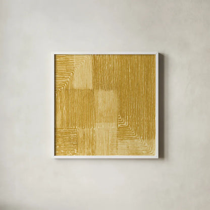 Handcrafted I Gold by Wild Apple Portfolio. Shown in a crisp white glass frame for a clean and minimalist style. Available as an archival giclee rolled canvas, fine art paper, or poster print. SKU 88476a.