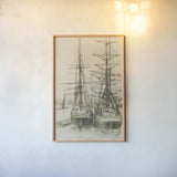 Harbor Duo by Wild Apple Portfolio. shown as a paper print in a natural frame. Available as a archival giclee rolled canvas, fine art paper, or poster print. SKU 88334h.