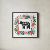 Harriet Floral Aunt Inspiration III by Wild Apple Portfolio. Shown in a sleek black glass frame for a contemporary gallery look. Available as an archival giclee rolled canvas, fine art paper, or poster print. SKU 57247a.