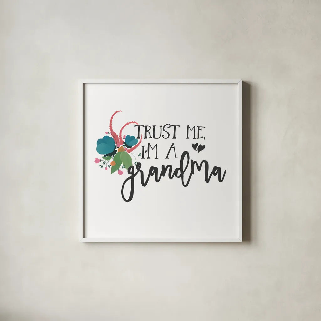 Harriet Floral Grandma Inspiration I by Wild Apple Portfolio. Shown in a crisp white glass frame for a clean and minimalist style. Available as an archival giclee rolled canvas, fine art paper, or poster print. SKU 57252a.
