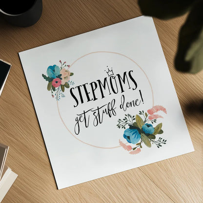 Harriet Floral Stepmom Inspiration I by Wild Apple Portfolio. Shown as a detailed flat fine art print, highlighting archival giclee quality. Available as an archival giclee rolled canvas, fine art paper, or poster print. SKU 57253a.