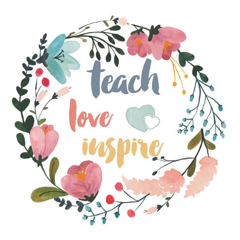 Harriet Floral Teacher Inspiration I by Wild Apple Portfolio. SKU 57250a. Archival Giclee Fine art print for wall decor.