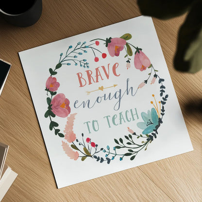 Harriet Floral Teacher Inspiration II by Wild Apple Portfolio. Shown as a detailed flat fine art print, highlighting archival giclee quality. Available as an archival giclee rolled canvas, fine art paper, or poster print. SKU 57251a.