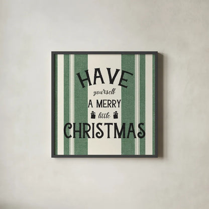 Heartland Holiday II by Wild Apple Portfolio. Shown in a sleek black glass frame for a contemporary gallery look. Available as an archival giclee rolled canvas, fine art paper, or poster print. SKU 74138a.