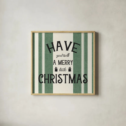 Heartland Holiday II by Wild Apple Portfolio. Shown in a natural wood glass frame for a timeless modern aesthetic. Available as an archival giclee rolled canvas, fine art paper, or poster print. SKU 74138a.