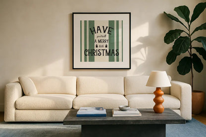 Heartland Holiday II by Wild Apple Portfolio. Displayed in a glass frame with matte in a clean modern living room. Available as an archival giclee rolled canvas, fine art paper, or poster print. SKU 74138a.