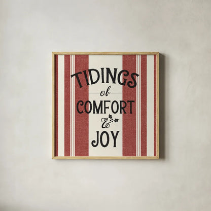 Heartland Holiday III by Wild Apple Portfolio. Shown in a natural wood glass frame for a timeless modern aesthetic. Available as an archival giclee rolled canvas, fine art paper, or poster print. SKU 74139a.