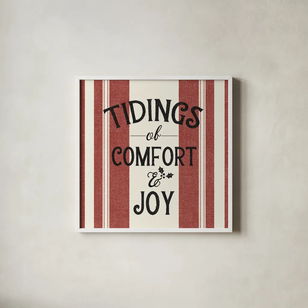 Heartland Holiday III by Wild Apple Portfolio. Shown in a crisp white glass frame for a clean and minimalist style. Available as an archival giclee rolled canvas, fine art paper, or poster print. SKU 74139a.