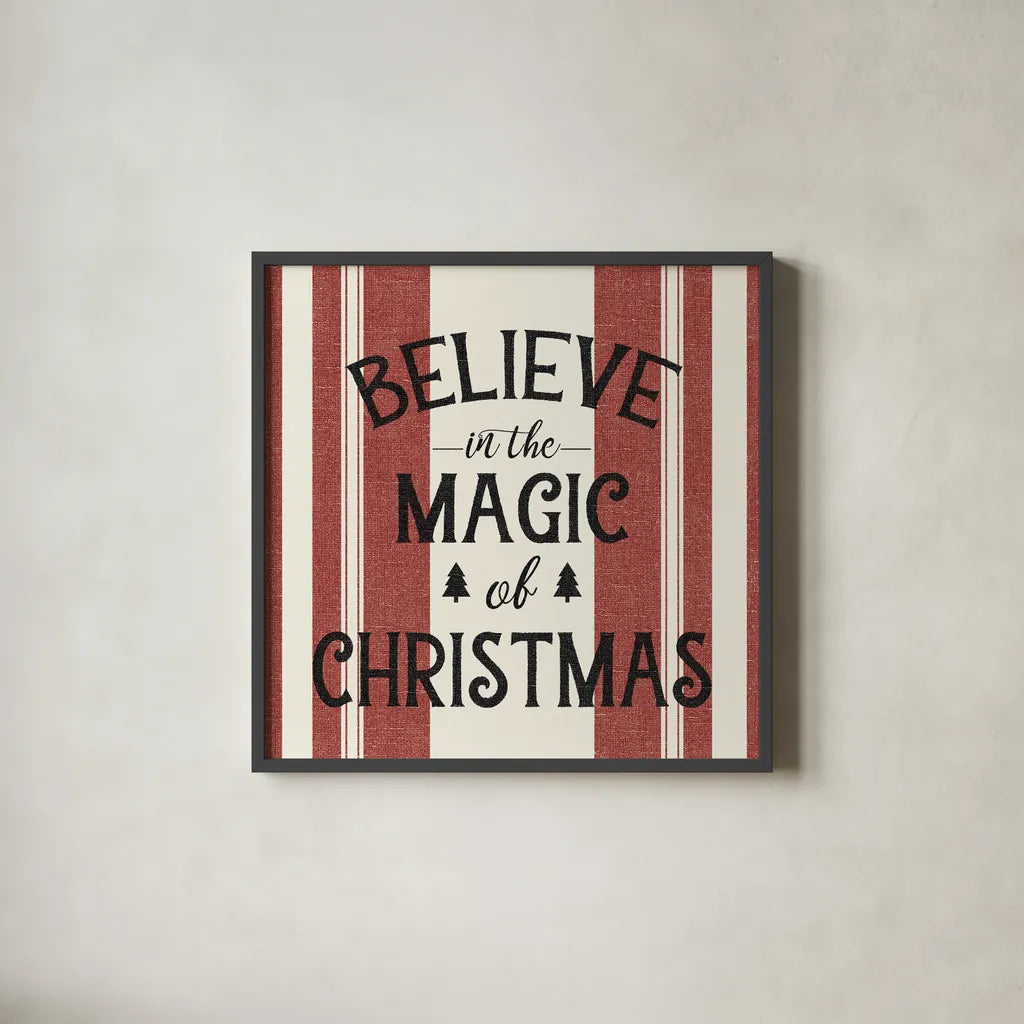 Heartland Holiday IV by Wild Apple Portfolio. Shown in a sleek black glass frame for a contemporary gallery look. Available as an archival giclee rolled canvas, fine art paper, or poster print. SKU 74140a.