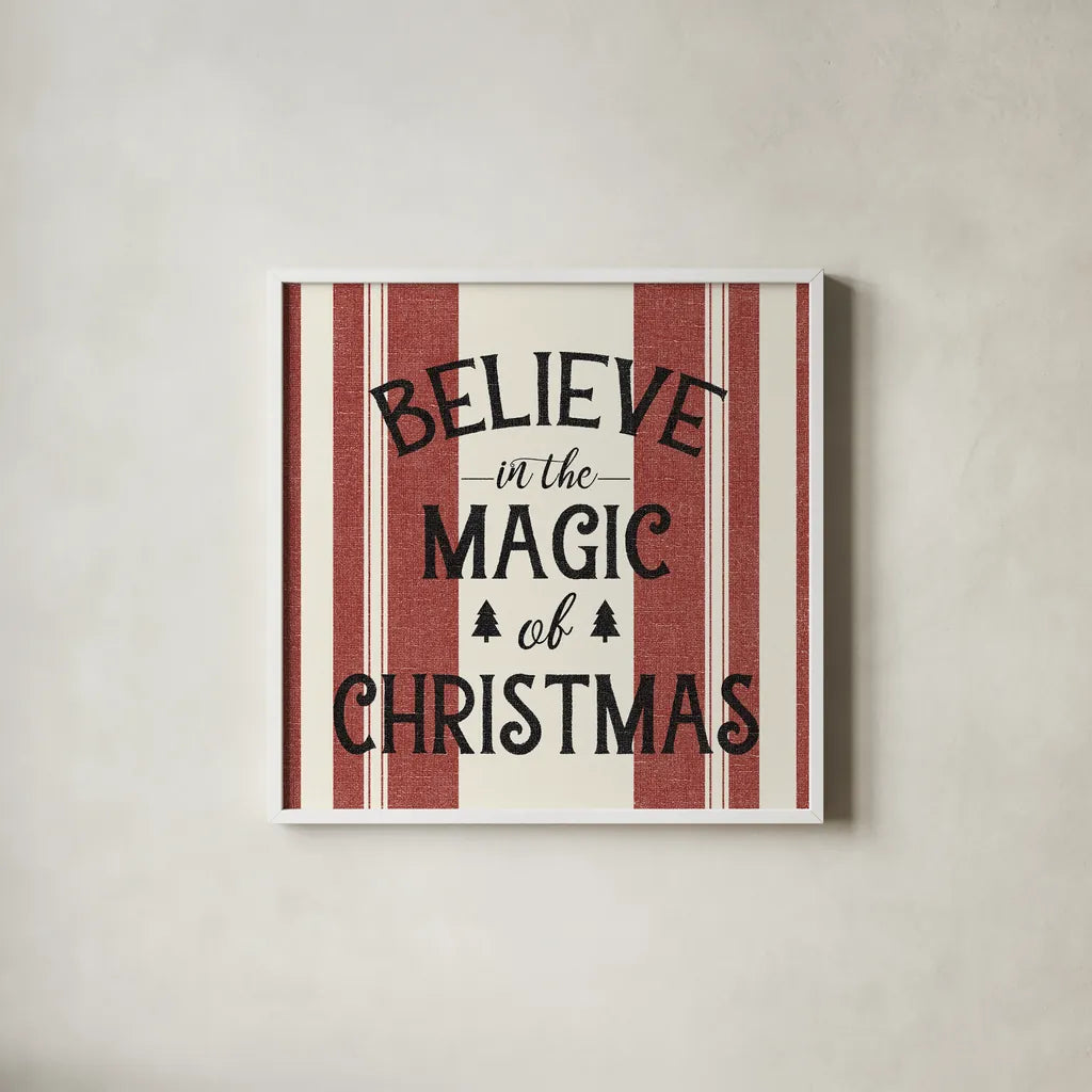 Heartland Holiday IV by Wild Apple Portfolio. Shown in a crisp white glass frame for a clean and minimalist style. Available as an archival giclee rolled canvas, fine art paper, or poster print. SKU 74140a.