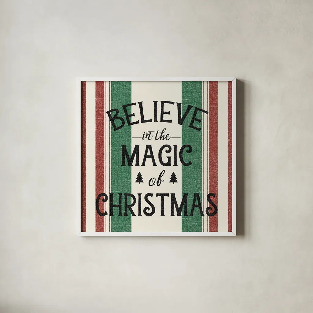 Heartland Holiday IV Green by Wild Apple Portfolio. Shown in a crisp white glass frame for a clean and minimalist style. Available as an archival giclee rolled canvas, fine art paper, or poster print. SKU 75409a.