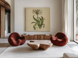 Herbed Botanical XX Square by Wild Apple Portfolio. Shown as extra-large giant wall art in a modern living room. Available as an archival giclee rolled canvas, fine art paper, or poster print. SKU 54171a.