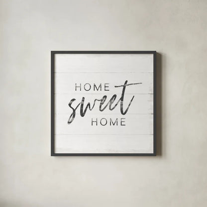 Home Inspiration I by Wild Apple Portfolio. Shown in a sleek black glass frame for a contemporary gallery look. Available as an archival giclee rolled canvas, fine art paper, or poster print. SKU 56876a.