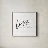 Home Inspiration II by Wild Apple Portfolio. Shown in a crisp white glass frame for a clean and minimalist style. Available as an archival giclee rolled canvas, fine art paper, or poster print. SKU 56877a.