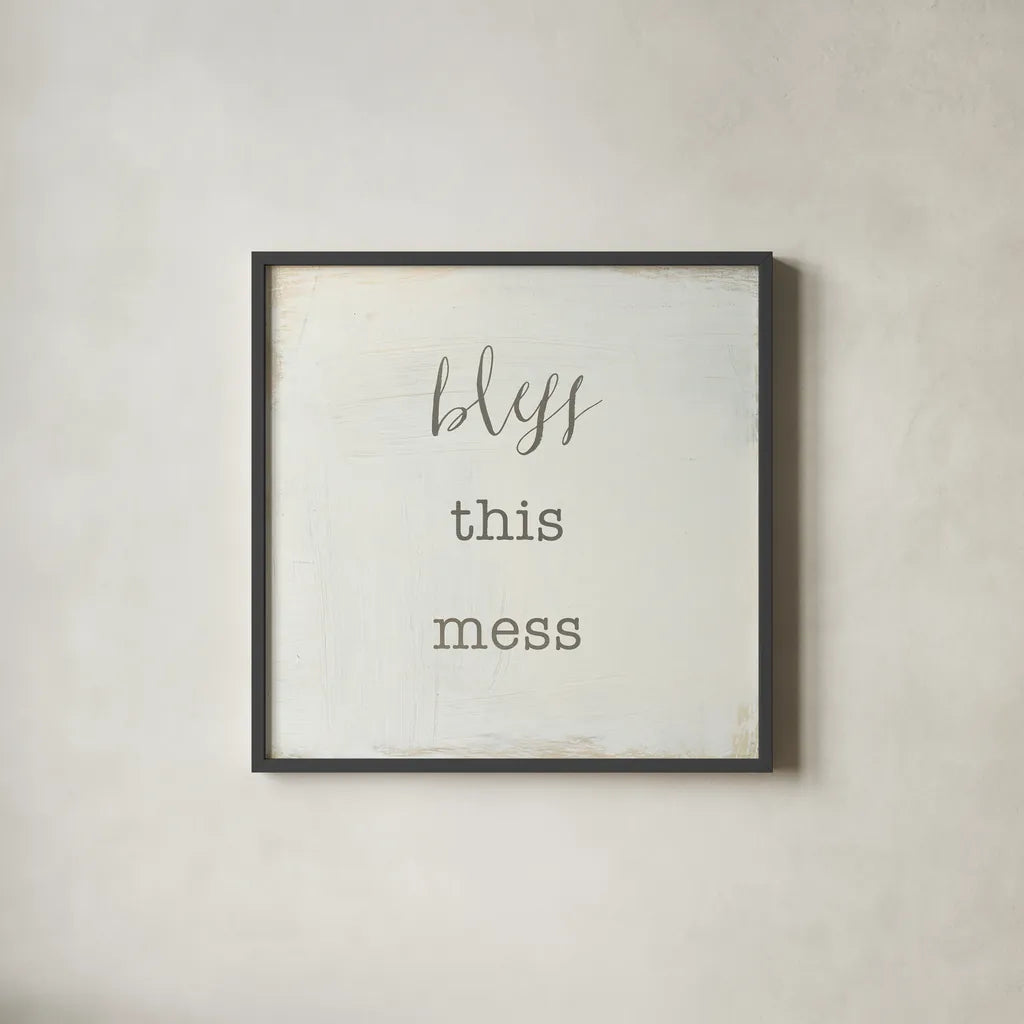 Home Sweet Home II Script by Wild Apple Portfolio. Shown in a sleek black glass frame for a contemporary gallery look. Available as an archival giclee rolled canvas, fine art paper, or poster print. SKU 46899a.