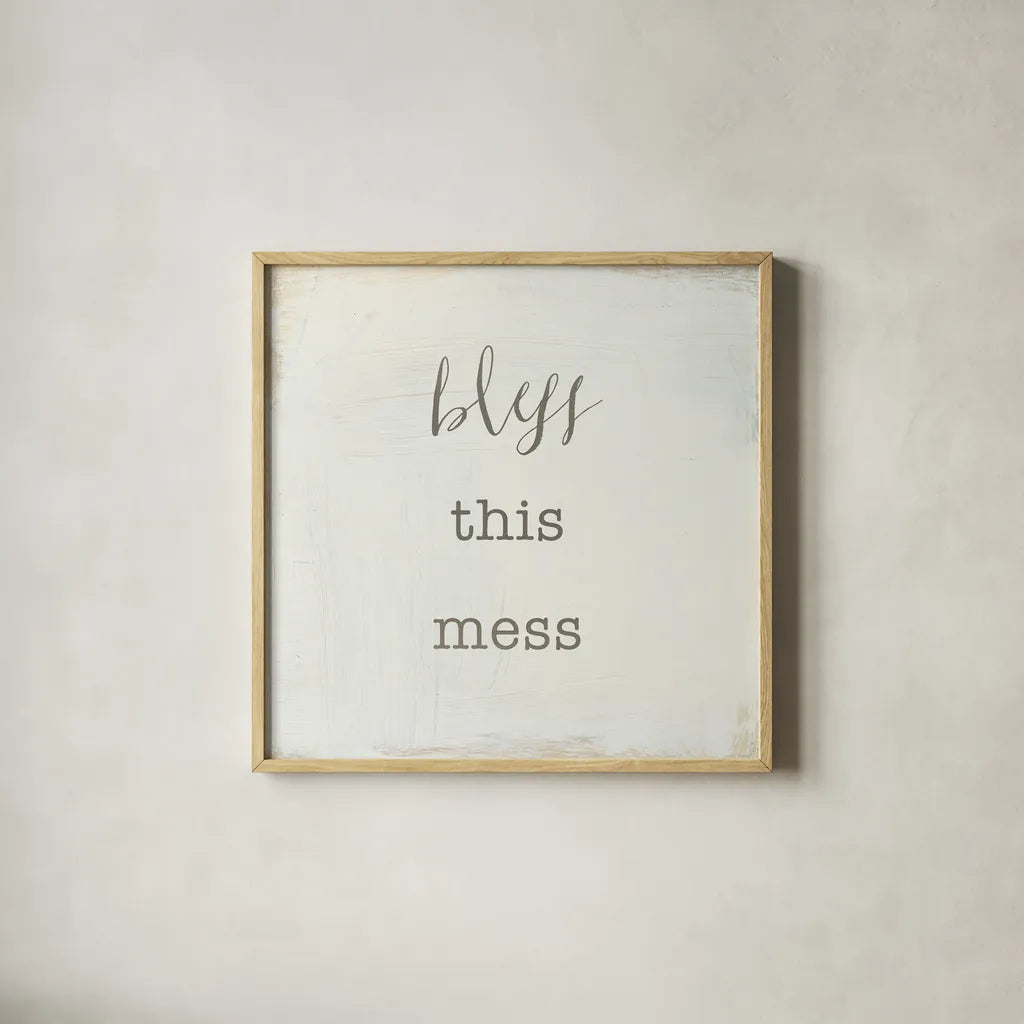 Home Sweet Home II Script by Wild Apple Portfolio. Shown in a natural wood glass frame for a timeless modern aesthetic. Available as an archival giclee rolled canvas, fine art paper, or poster print. SKU 46899a.