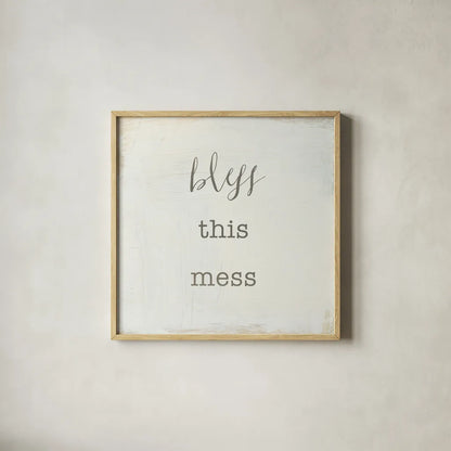 Home Sweet Home II Script by Wild Apple Portfolio. Shown in a natural wood glass frame for a timeless modern aesthetic. Available as an archival giclee rolled canvas, fine art paper, or poster print. SKU 46899a.