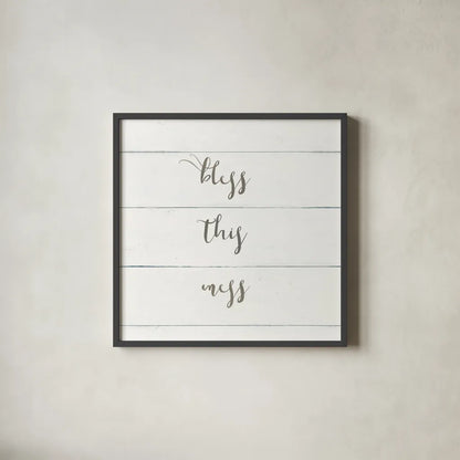 Home Sweet Home II Shiplap by Wild Apple Portfolio. Shown in a sleek black glass frame for a contemporary gallery look. Available as an archival giclee rolled canvas, fine art paper, or poster print. SKU 48927a.