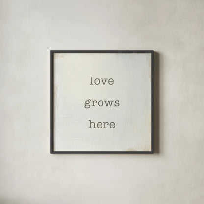 Home Sweet Home III by Wild Apple Portfolio. Shown in a sleek black glass frame for a contemporary gallery look. Available as an archival giclee rolled canvas, fine art paper, or poster print. SKU 46896a.