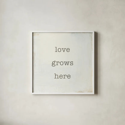 Home Sweet Home III by Wild Apple Portfolio. Shown in a crisp white glass frame for a clean and minimalist style. Available as an archival giclee rolled canvas, fine art paper, or poster print. SKU 46896a.