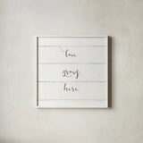 Home Sweet Home III Shiplap by Wild Apple Portfolio. Shown in a crisp white glass frame for a clean and minimalist style. Available as an archival giclee rolled canvas, fine art paper, or poster print. SKU 48928a.