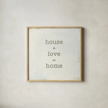 Home Sweet Home IV by Wild Apple Portfolio. Shown in a natural wood glass frame for a timeless modern aesthetic. Available as an archival giclee rolled canvas, fine art paper, or poster print. SKU 46897a.