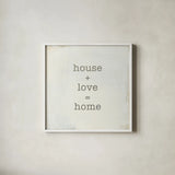 Home Sweet Home IV by Wild Apple Portfolio. Shown in a crisp white glass frame for a clean and minimalist style. Available as an archival giclee rolled canvas, fine art paper, or poster print. SKU 46897a.