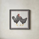 Home to Roost I by Wild Apple Portfolio. Shown in a sleek black glass frame for a contemporary gallery look. Available as an archival giclee rolled canvas, fine art paper, or poster print. SKU 30949a.