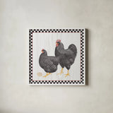 Home to Roost II by Wild Apple Portfolio. Shown in a crisp white glass frame for a clean and minimalist style. Available as an archival giclee rolled canvas, fine art paper, or poster print. SKU 30950a.