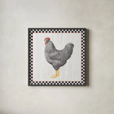 Home to Roost IV by Wild Apple Portfolio. Shown in a sleek black glass frame for a contemporary gallery look. Available as an archival giclee rolled canvas, fine art paper, or poster print. SKU 30952a.