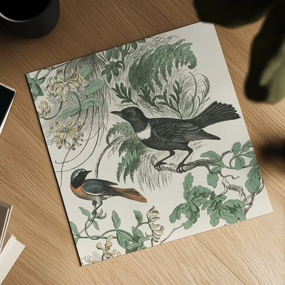 Honeybloom Bird VI by Wild Apple Portfolio. Shown as a detailed flat fine art print, highlighting archival giclee quality. Available as an archival giclee rolled canvas, fine art paper, or poster print. SKU 89363a.