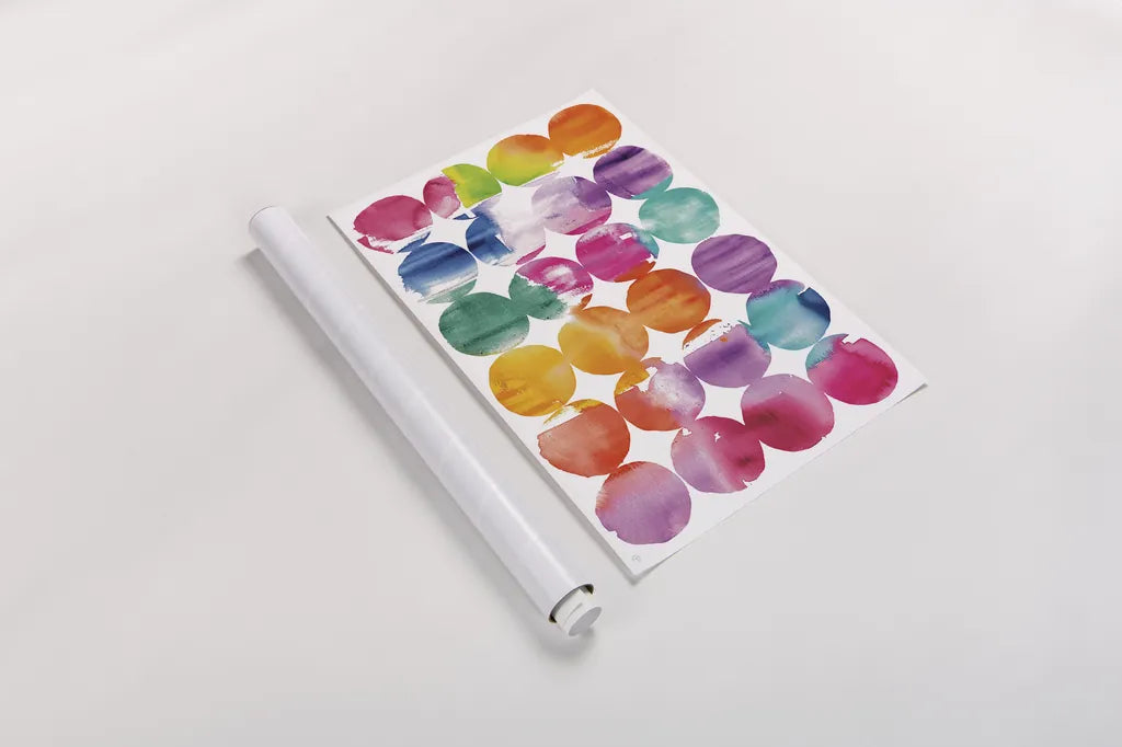 Horizontal Spring Dots by Wild Apple Portfolio. shown as a rolled paper print. Available as archival giclee rolled canvas, fine art paper, or poster print. SKU 68929i.