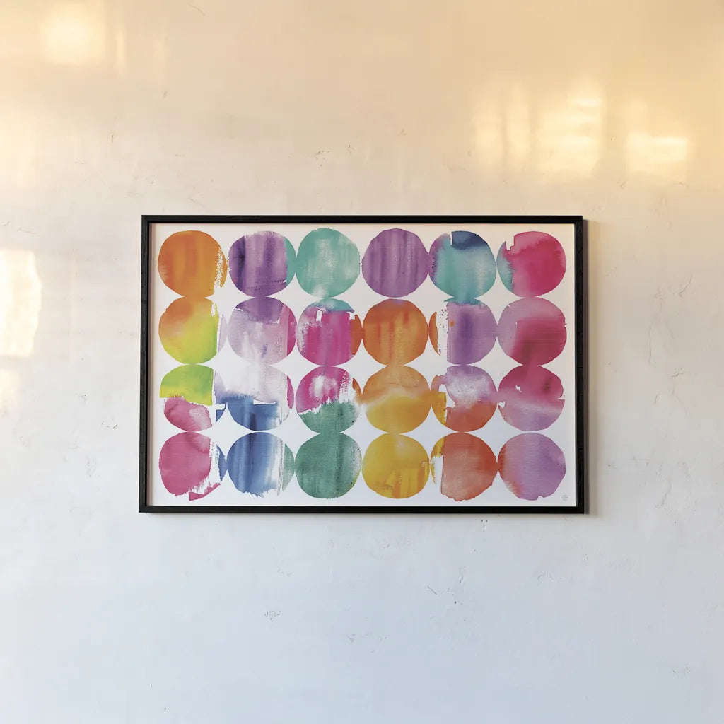 Horizontal Spring Dots by Wild Apple Portfolio. shown as a paper print in a black flame. Available as a archival giclee rolled canvas, fine art paper, or poster print. SKU 68929i.