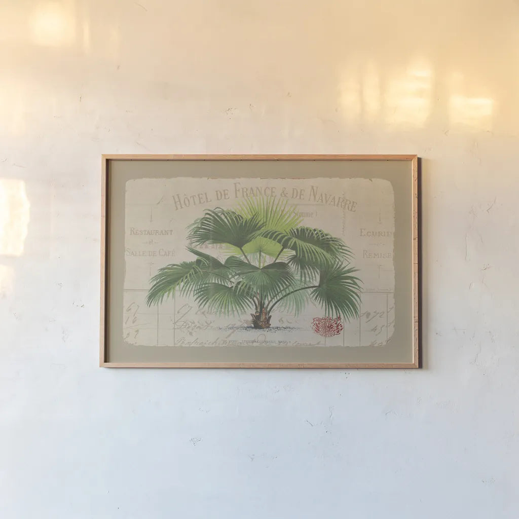 Hotel de France by Wild Apple Portfolio. shown as a paper print in a natural frame. Available as a archival giclee rolled canvas, fine art paper, or poster print. SKU 9895i.