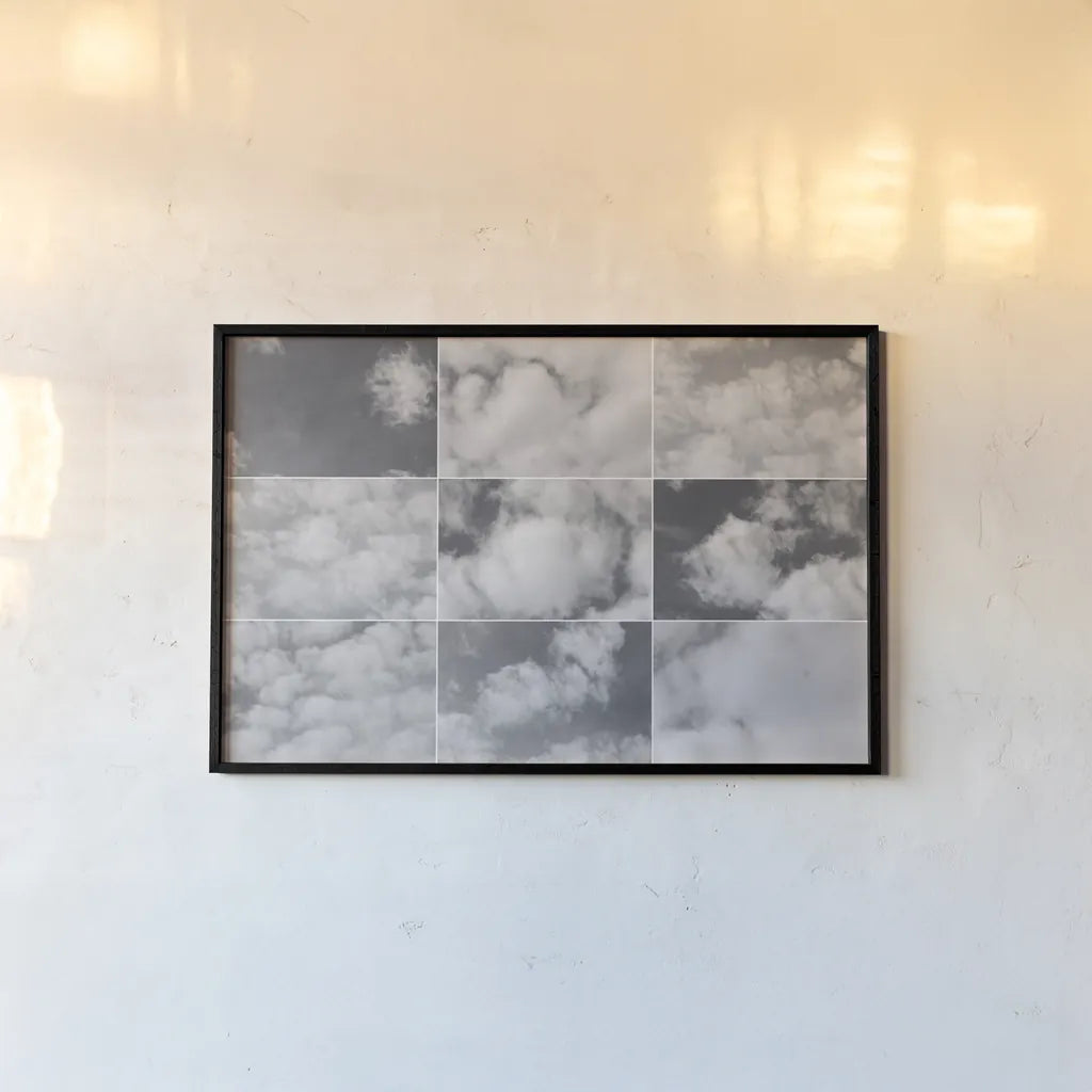 In the Clouds Collage by Wild Apple Portfolio. shown as a paper print in a black flame. Available as a archival giclee rolled canvas, fine art paper, or poster print. SKU 43545i.