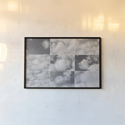 In the Clouds Collage by Wild Apple Portfolio. shown as a paper print in a black flame. Available as a archival giclee rolled canvas, fine art paper, or poster print. SKU 43545i.