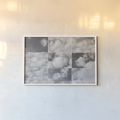 In the Clouds Collage by Wild Apple Portfolio. shown as a paper print in a white frame. Available as a archival giclee rolled canvas, fine art paper, or poster print. SKU 43545i.