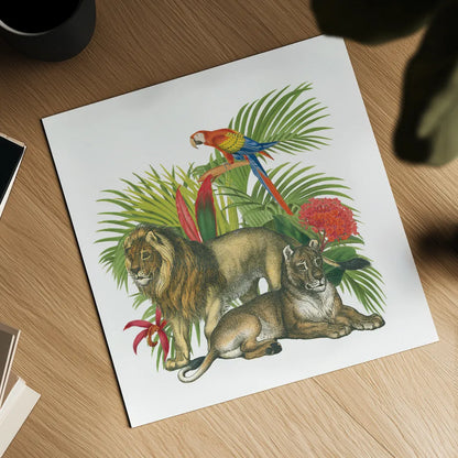 In the Jungle II by Wild Apple Portfolio. Shown as a detailed flat fine art print, highlighting archival giclee quality. Available as an archival giclee rolled canvas, fine art paper, or poster print. SKU 53964a.
