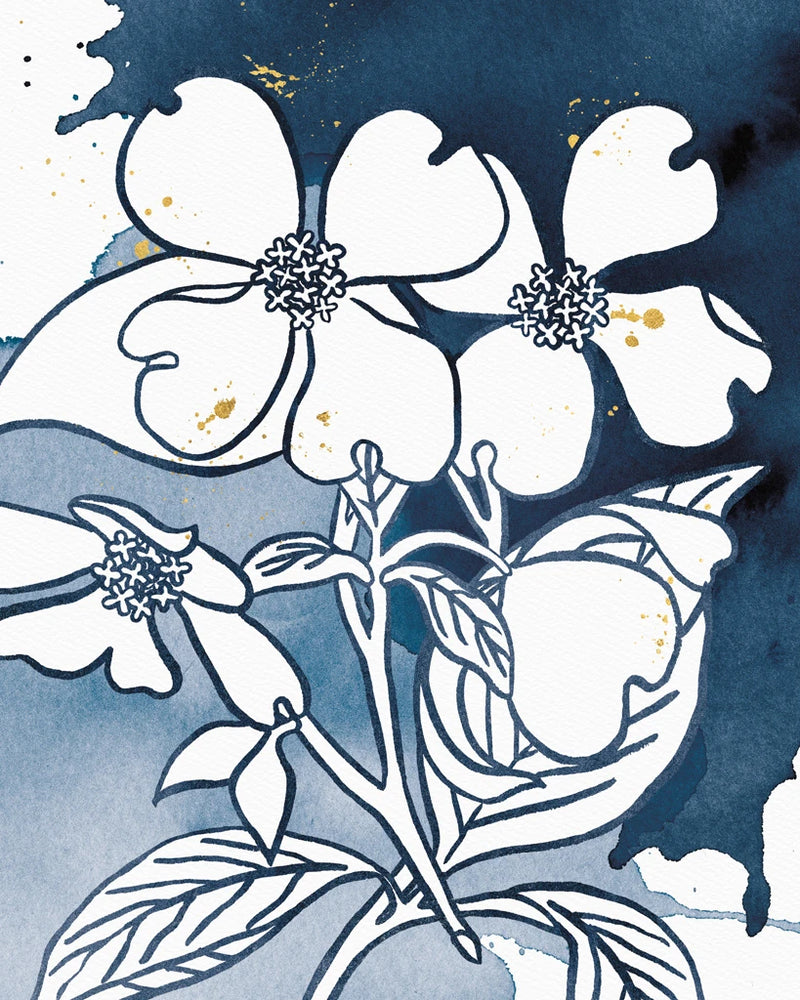 Indigo Blooms III by Wild Apple Portfolio
