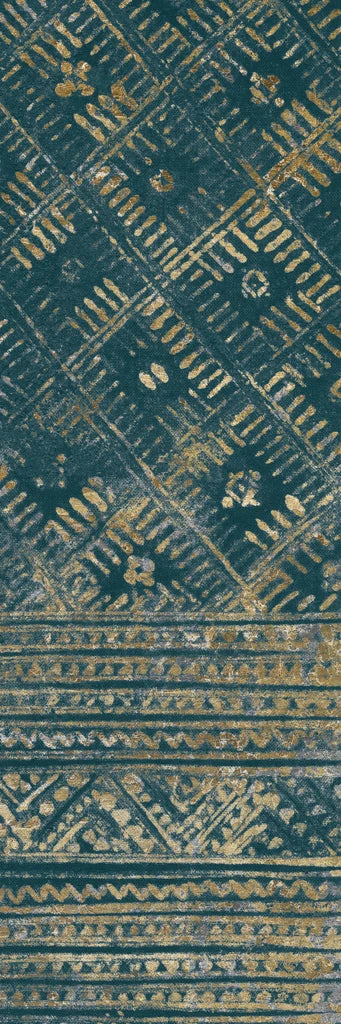 Indochina Batik II Teal and Gold by Wild Apple Portfolio