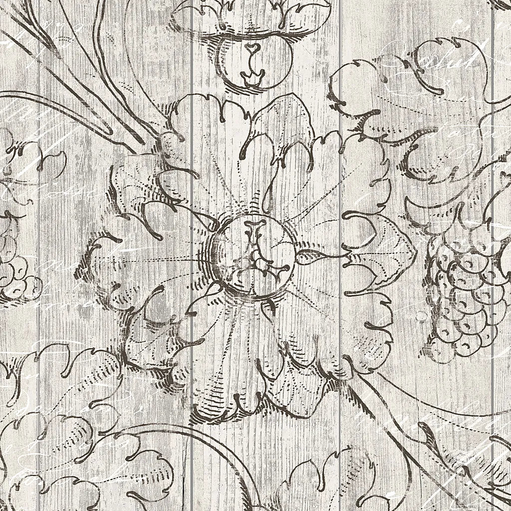 Italian Scroll II on Driftwood by Wild Apple Portfolio. SKU 33633a. Archival Giclee Fine art print for wall decor.