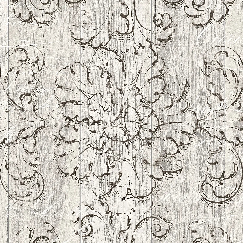 Italian Scroll V on Driftwood by Wild Apple Portfolio. SKU 33634a. Archival Giclee Fine art print for wall decor.