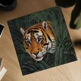 Jungle Cat Bust II by Wild Apple Portfolio. Shown as a detailed flat fine art print, highlighting archival giclee quality. Available as an archival giclee rolled canvas, fine art paper, or poster print. SKU 95608a.