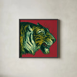 Jungle Flair I by Wild Apple Portfolio. Shown in a sleek black glass frame for a contemporary gallery look. Available as an archival giclee rolled canvas, fine art paper, or poster print. SKU 45401a.